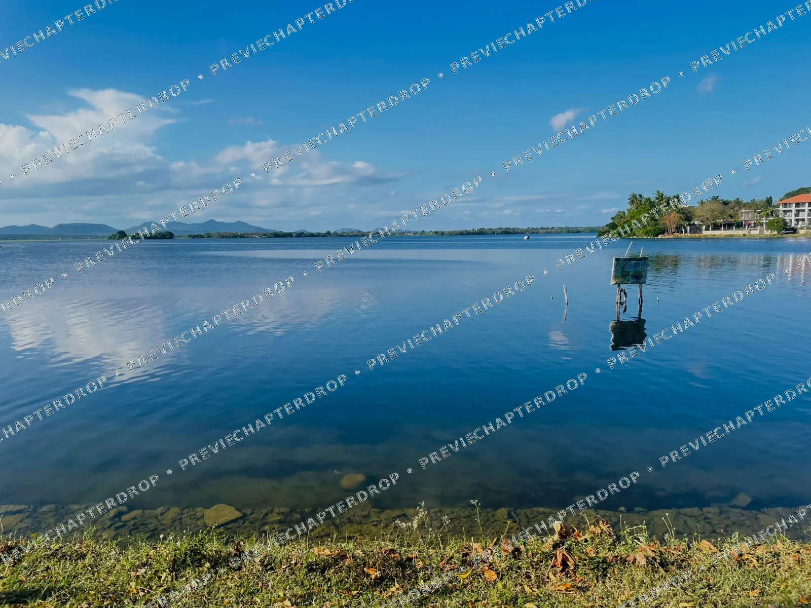 Tropical Blue Lake – Peaceful Waterfront Landscape Photography — Landscape — digital image preview